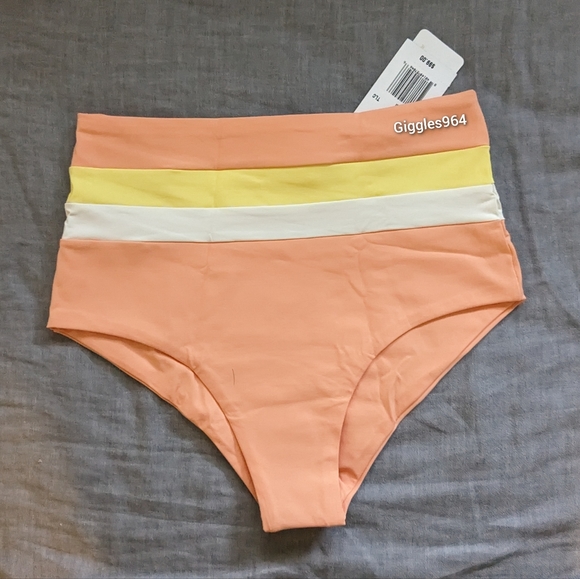 L*Space Parker Portia Bikini Set Tangy Orange Lemon Yellow White - Picture 5 of 6